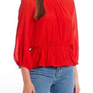 Women’s Antonio Milani Peplum top blouse shirt red